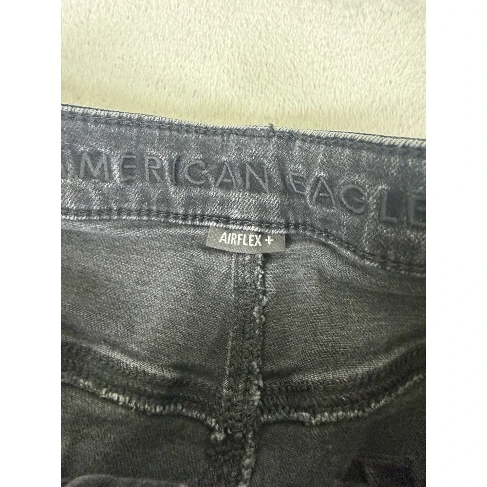 American Eagle Outfitters Air flex+ Distressed Black Slim Fit Jeans Size 34X30